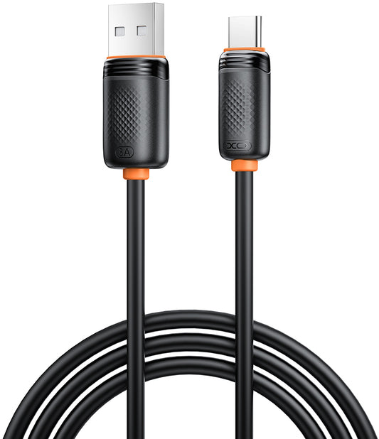 USB-A to USB-C Data and Charging Cable XO Design NB302, 18W, 1m, Black