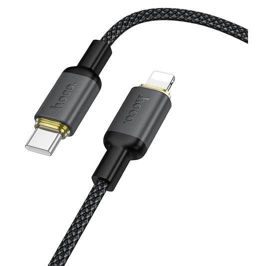 USB-A - Lightning Datakabel en Oplaadkabel HOCO X128 Benefit, 10W, 1m, Zwart