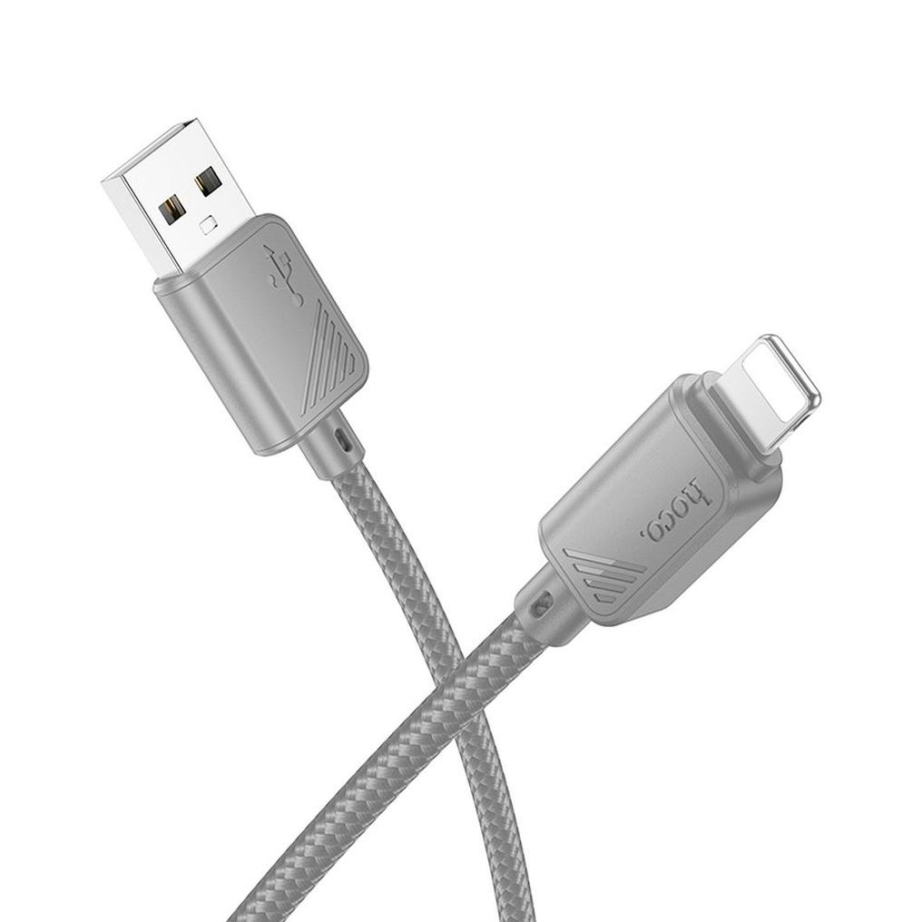 USB-A - Lightning Datakabel en Oplaadkabel HOCO X113, 18W, 1m, Grijs