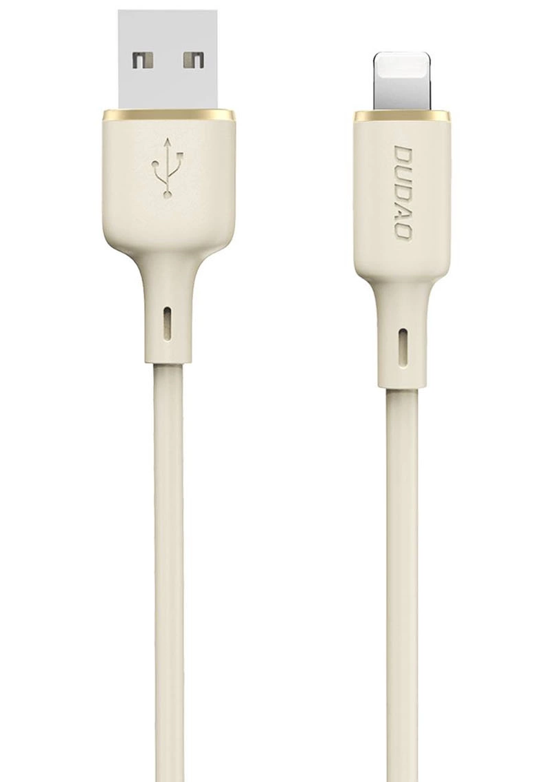 USB-A - Lightning Dudao L7SL Data- en Oplaadkabel, 18W, 1m, Beige