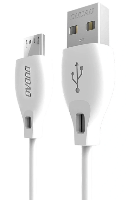USB-A - microUSB Dudao L4M Data- en Oplaadkabel, 18W, 1m, Wit