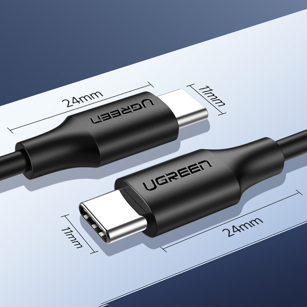 USB-C Data- en Oplaadkabel - USB-C UGREEN US286, 60W, 1m, Zwart