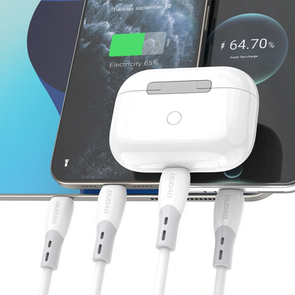USB-C Data- en Oplaadkabel - USB-C Dudao L25SC, 60W, 1m, Wit