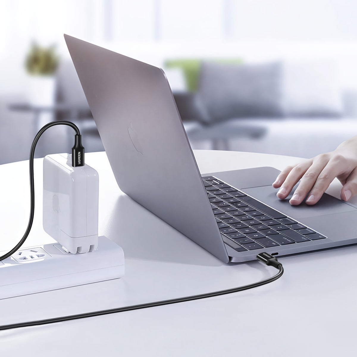 USB-C Data- en Oplaadkabel - USB-C UGREEN US300, 100W, 2m, Wit