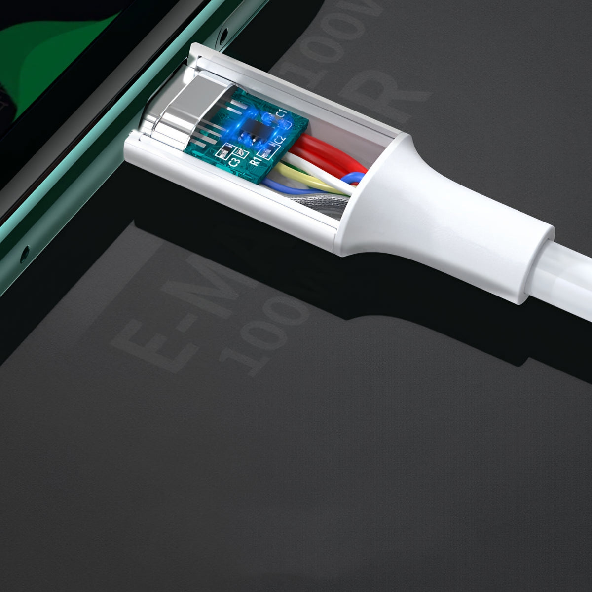 USB-C Data- en Oplaadkabel - USB-C UGREEN US300, 100W, 2m, Wit