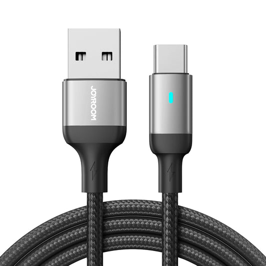 USB-A - USB-C Joyroom A10 Data- en Oplaadkabel, 18W, 1.2m, Zwart