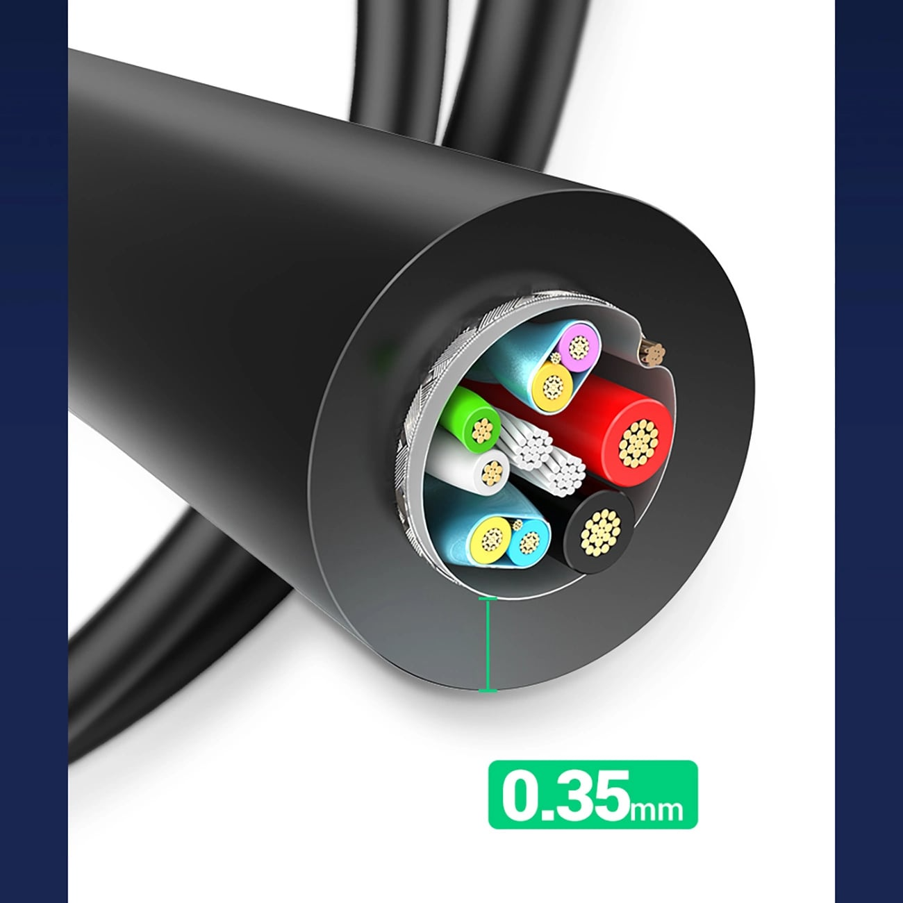 USB-A - USB-C Data- en Oplaadkabel UGREEN US184, 18W, 0.5m, Zwart