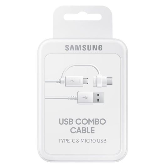 Data- en oplaadkabel USB-A - USB-C / microUSB Samsung Combo 2in1, 18W, 1,5m, Wit EP-DG930DWEGWWW
