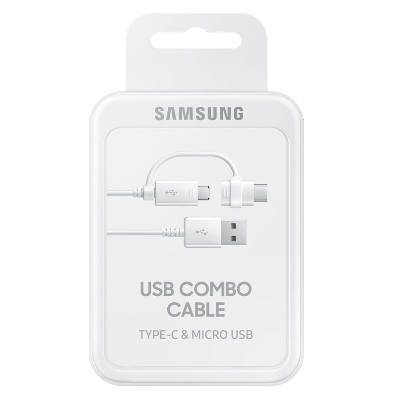 Data and Charging Cable USB-A - USB-C / microUSB Samsung Combo 2in1, 18W, 1.5m, White EP-DG930DWEGWWW