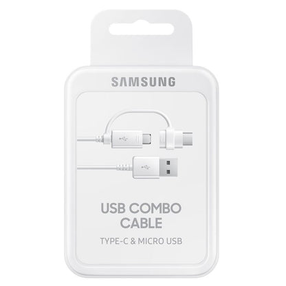 Data and Charging Cable USB-A - USB-C / microUSB Samsung Combo 2in1, 18W, 1.5m, White EP-DG930DWEGWWW