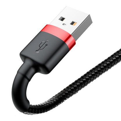 USB-A - Lightning Data en Oplaadkabel Baseus Cafule, 18W, 3m, Rood CALKLF-R91
