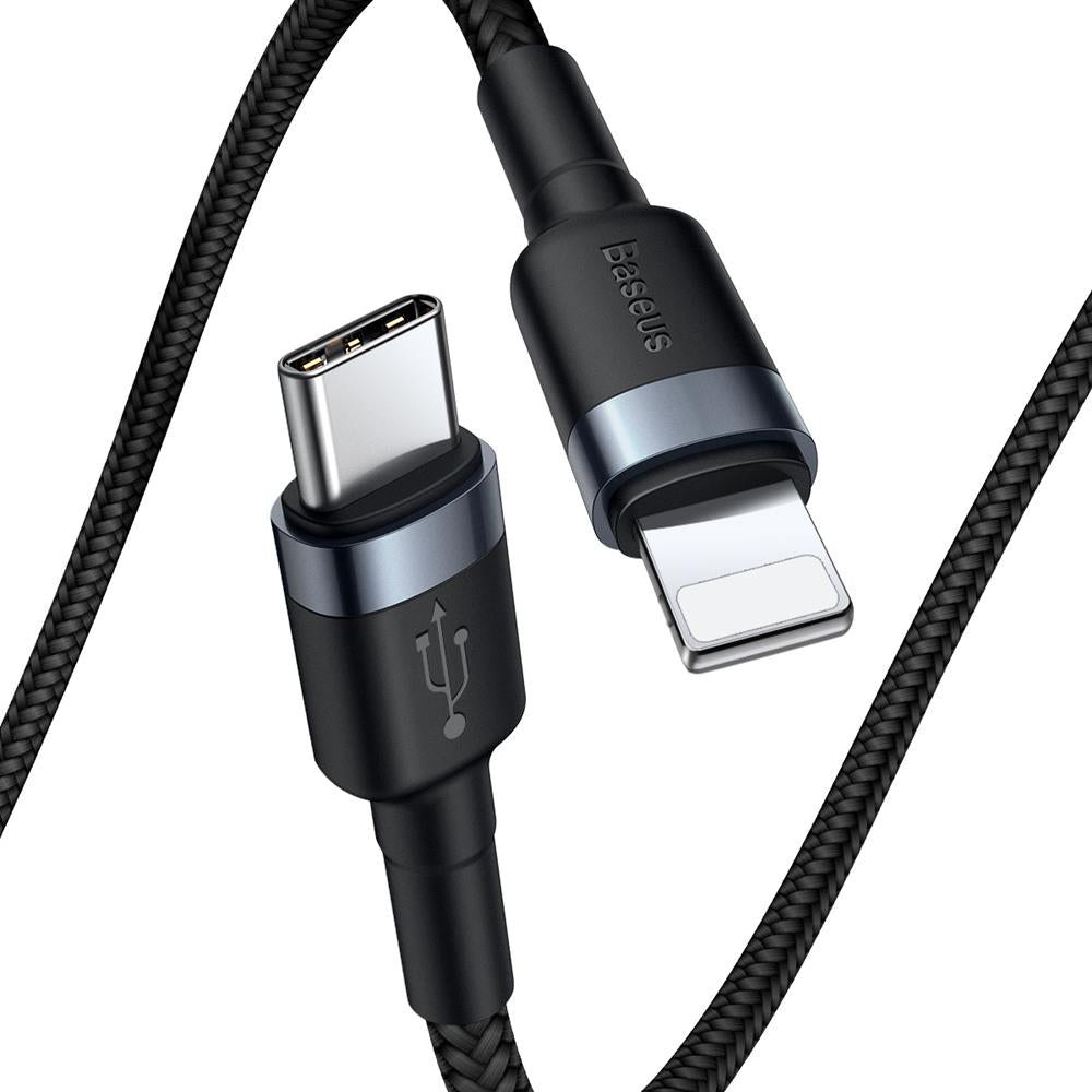 Data and Charging Cable USB-C - Lightning Baseus Cafule, 18W, 1m, Grey CATLKLF-G1