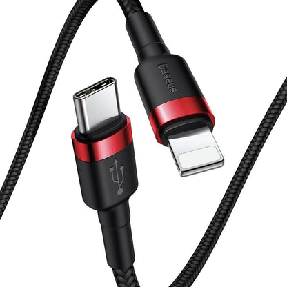 Data and Charging Cable USB-C - Lightning Baseus Cafule, 18W, 1m, Red CATLKLF-91