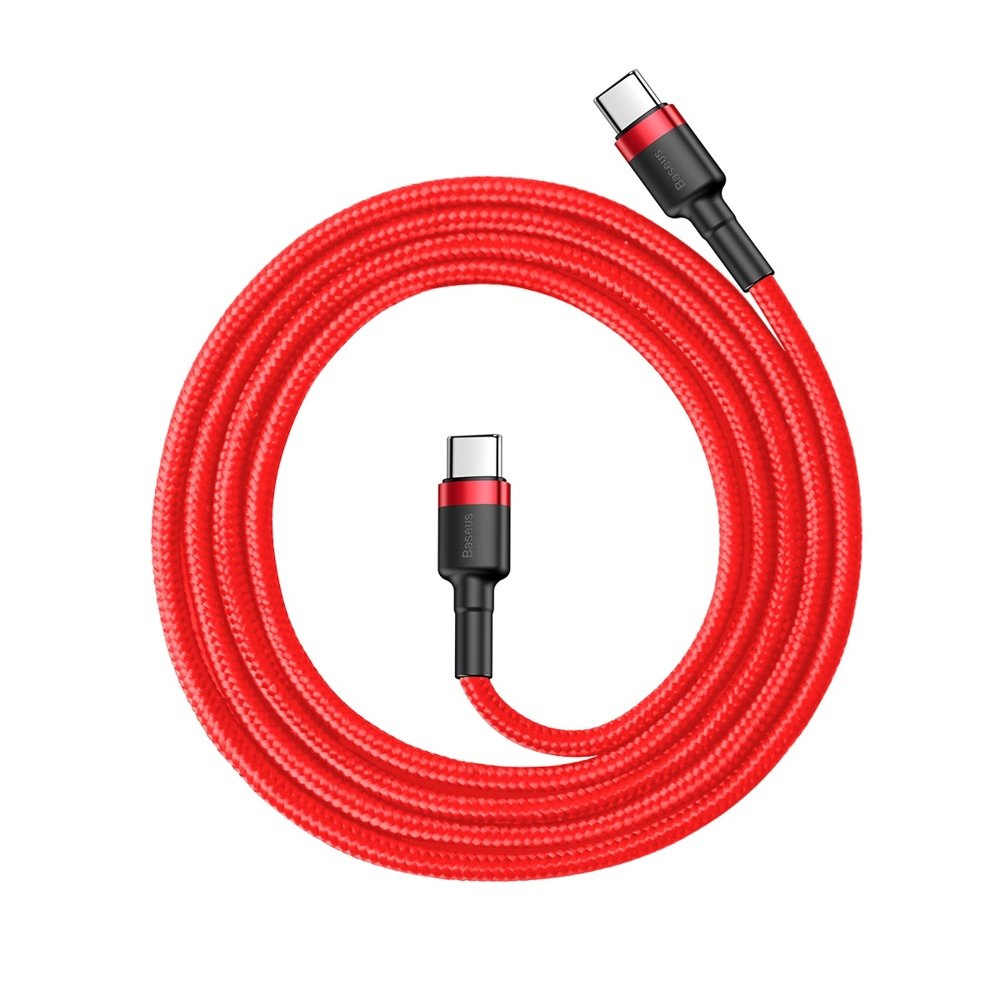 Data and Charging Cable USB-C - USB-C Baseus Cafule, 60W, 1m, Red CATKLF-G09