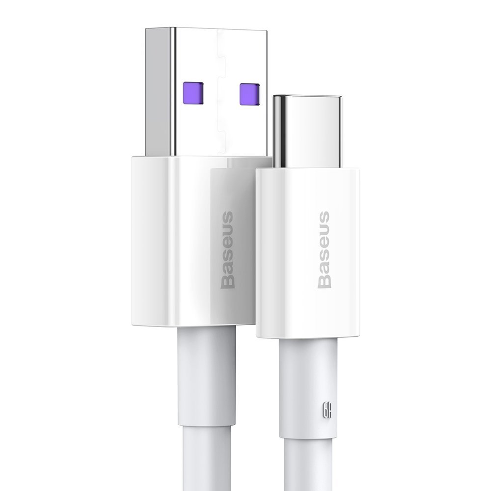 Data and Charging Cable USB-A - USB-C Baseus Superior Series, 66W, 2m, White CATYS-A02