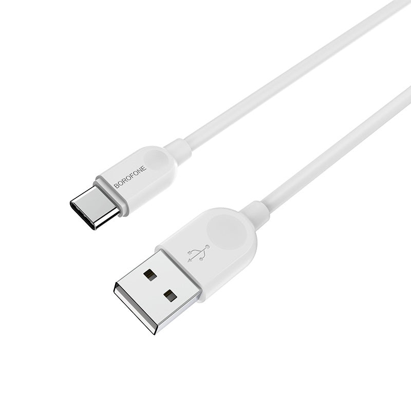 Gegevens- en oplaadkabel USB-A - USB-C Borofone BX14 LinkJet, 18W, 1m, Wit