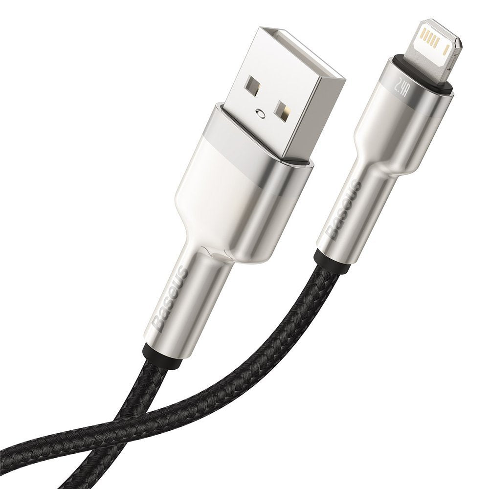 Data- en Oplaadkabel USB-A - Lightning Baseus Cafule Metal Series, 18W, 2m, Zwart CALJK-B01
