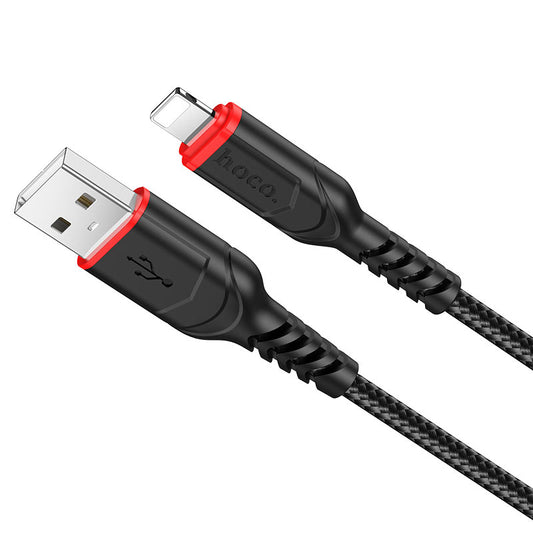 Data- en Oplaadkabel USB-A - Lightning HOCO X59 Victory, 18W, 1m, Zwart