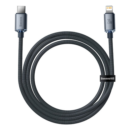 Baseus Crystal Shine Series USB-C - Lightning Data and Charging Cable, 20W, 1.2m, Black CAJYY000201