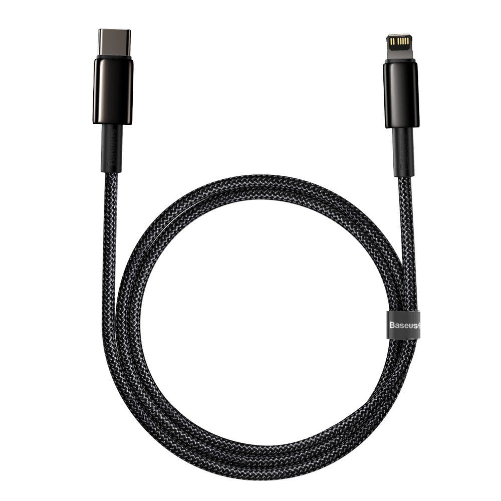 Data and Charging Cable USB-C - Lightning Baseus Tungsten Tungsten Gold, 20W, 1m, Black CATLWJ-01 CATLWJ-01