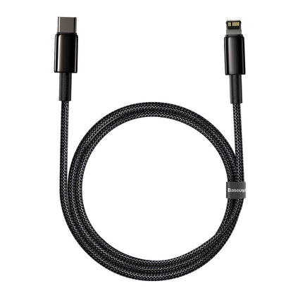 Data and Charging Cable USB-C - Lightning Baseus Tungsten Tungsten Gold, 20W, 1m, Black CATLWJ-01 CATLWJ-01