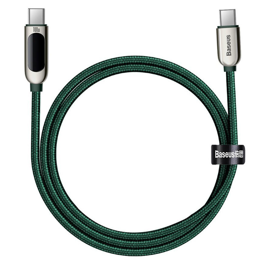 USB-C Data and Charging Cable - USB-C Baseus Display Fast Charging, 100W, 1m, Green CATSK-B06