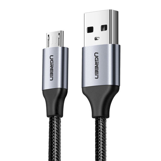 USB-A naar microUSB Data- en Oplaadkabel UGREEN US290, 18W, 2m, Zwart