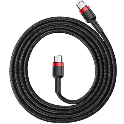 Data and Charging Cable USB-C - USB-C Baseus Cafule, 60W, 1m, Red CATKLF-G91