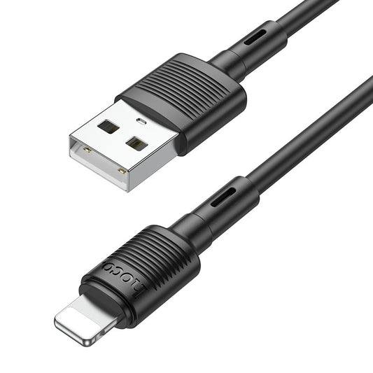 Data- en Oplaadkabel USB-A - Lightning HOCO X83 Victory, 18W, 1m, Zwart