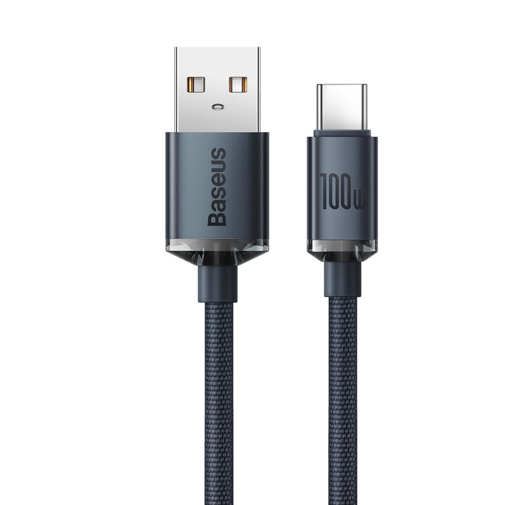 Data and Charging Cable USB-A - USB-C Baseus Crystal Shine Series, 100W, 1.2m, Black CAJY000401