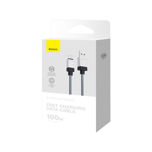 USB-A - USB-C Baseus CoolPlay Data- en Oplaadkabel, 100W, 1m, Zwart CAKW000601