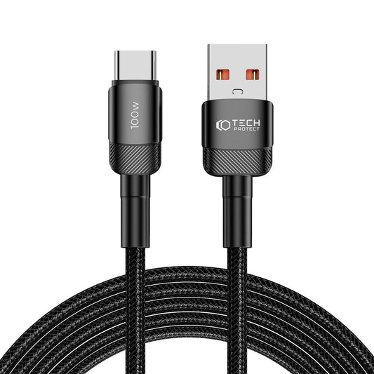 Tech-Protect Ultraboost EVO USB-A - USB-C Data and Charging Cable, 100W, 3m, Black