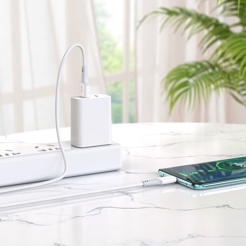 USB-A - USB-C HOCO X70 Data- en Oplaadkabel, 18W, 1m, Wit