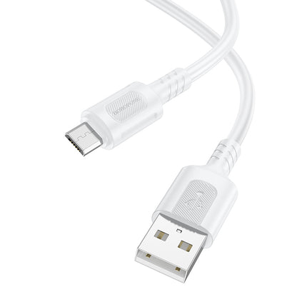 Data- en oplaadkabel USB-A - microUSB Borofone BX111 Feliz, 18W, 1m, Wit 