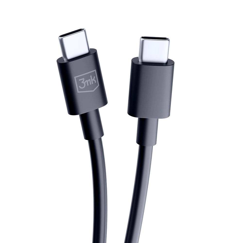 USB-C Data- en Oplaadkabel - USB-C 3MK Hyper, 100W, 1.2m, Zwart