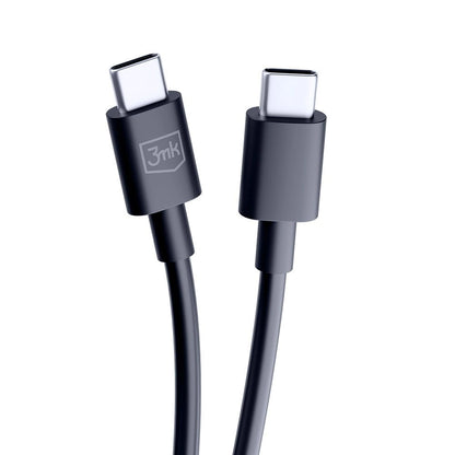 USB-C Data- en Oplaadkabel - USB-C 3MK Hyper, 100W, 1.2m, Zwart