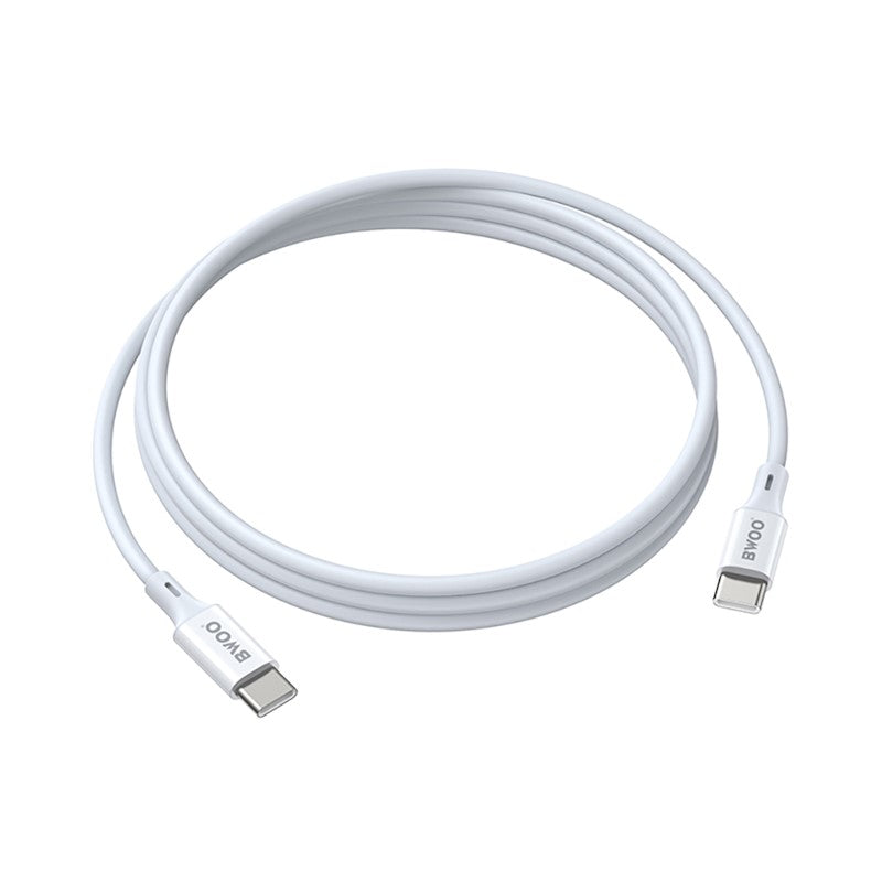 Data- en Oplaadkabel USB-C - USB-C BWOO X282, 60W, 1m, Wit
