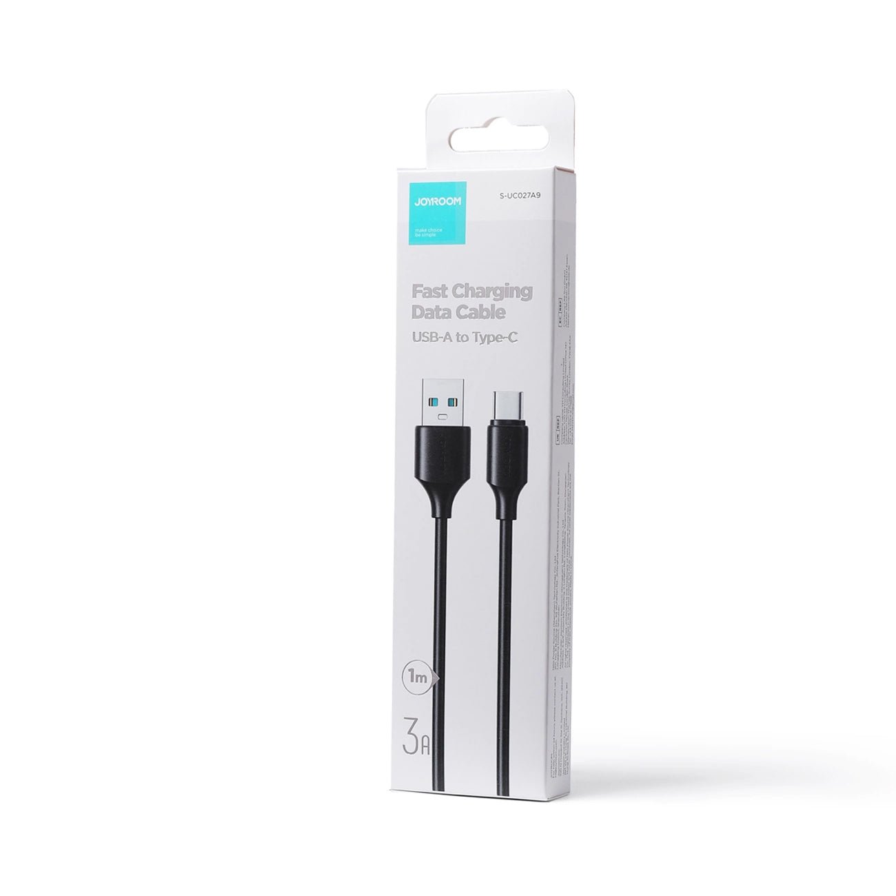 Data- en Oplaadkabel USB-A - USB-C Joyroom S-UC027A9, 20W, 1m, Zwart