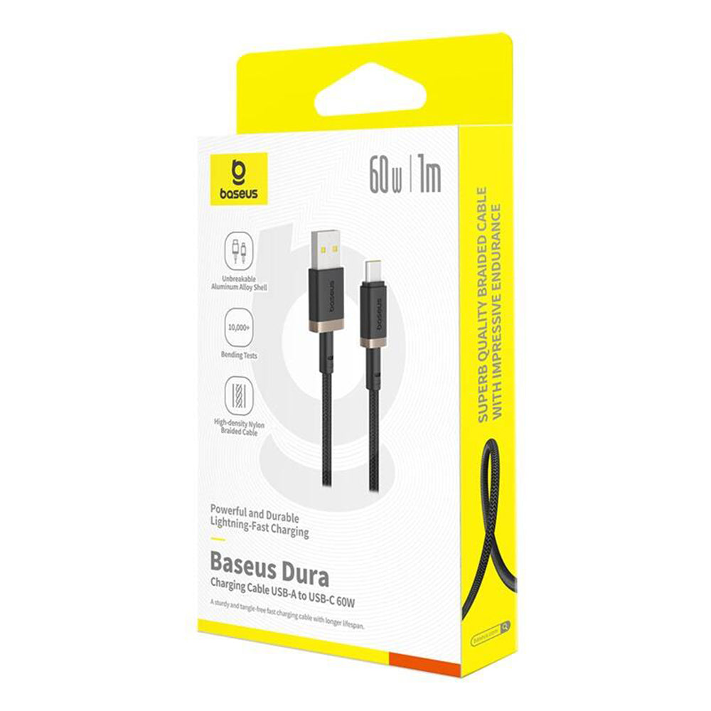 Data- en Oplaadkabel USB-A - USB-C Baseus Dura Series, 60W, 1m, Goud P10377802U01-00