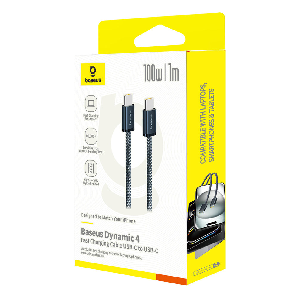 USB-C Data en Oplaadkabel - USB-C Baseus Dynamic 4 Series, 100W, 1m, Marineblauw P10381400121-00