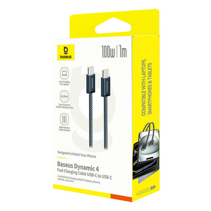 USB-C Data en Oplaadkabel - USB-C Baseus Dynamic 4 Series, 100W, 1m, Marineblauw P10381400121-00