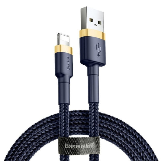 USB-A - Lightning Baseus Cafule Data- en Oplaadkabel, 18W, 2m, Marineblauw CALKLF-CV3