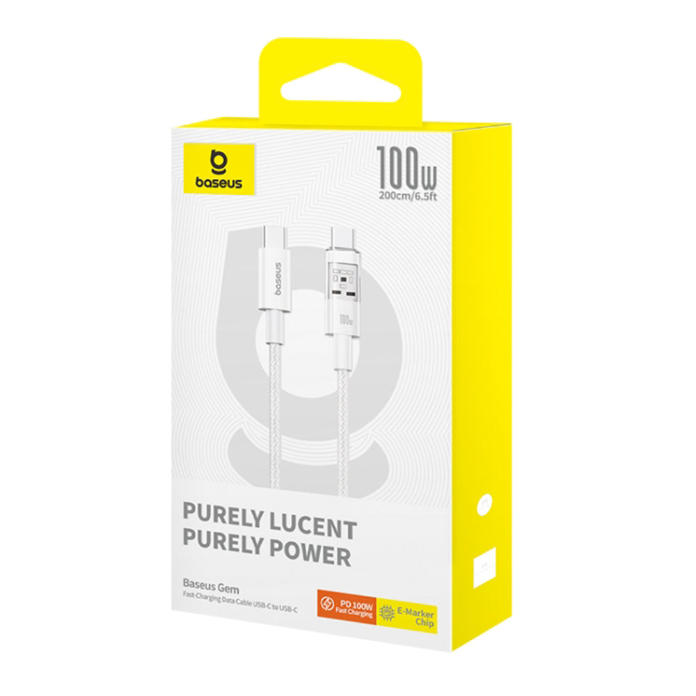 USB-C Data and Charging Cable - USB-C Baseus Gem, 100W, 2m, White P10373000211-01