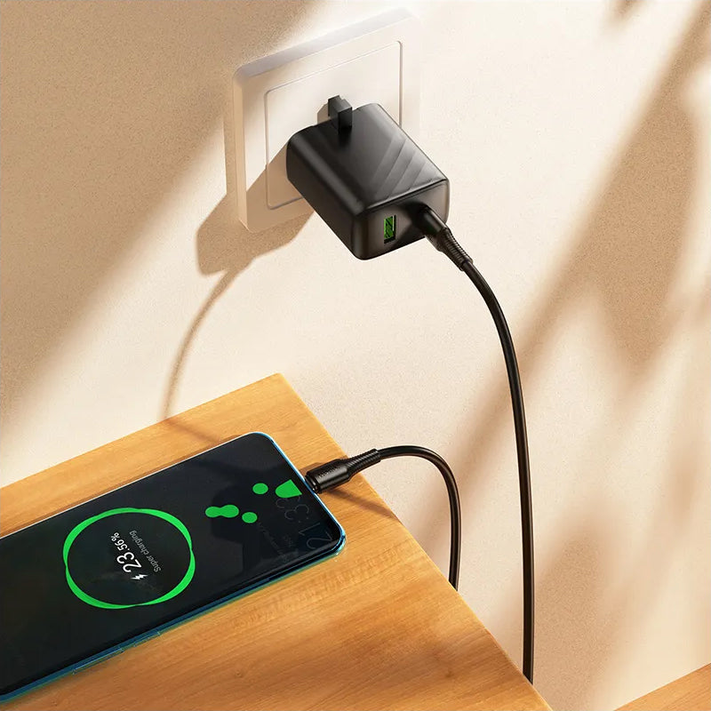 USB-C Data- en Oplaadkabel - USB-C HOCO X120, 60W, 1m, Zwart