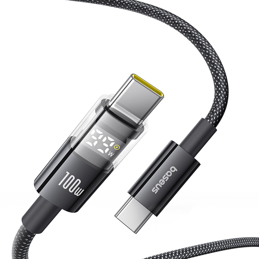 USB-C Data en Oplaadkabel - USB-C Baseus Display 2, 100W, 1m, Zwart P10382702121-00