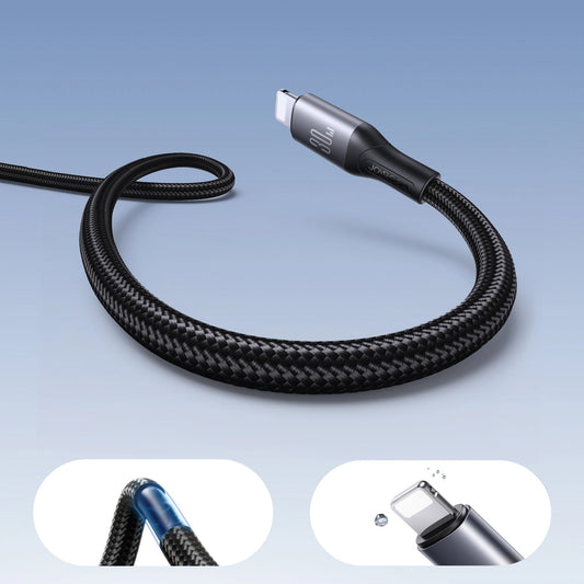 USB-C - Lightning Data en Oplaadkabel Joyroom S-A28 Flash, 30W, 1m, Zwart