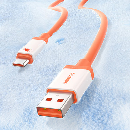 Data- en Oplaadkabel USB-A - USB-C Baseus Zero Degree Series, 100W, 2m, Rood