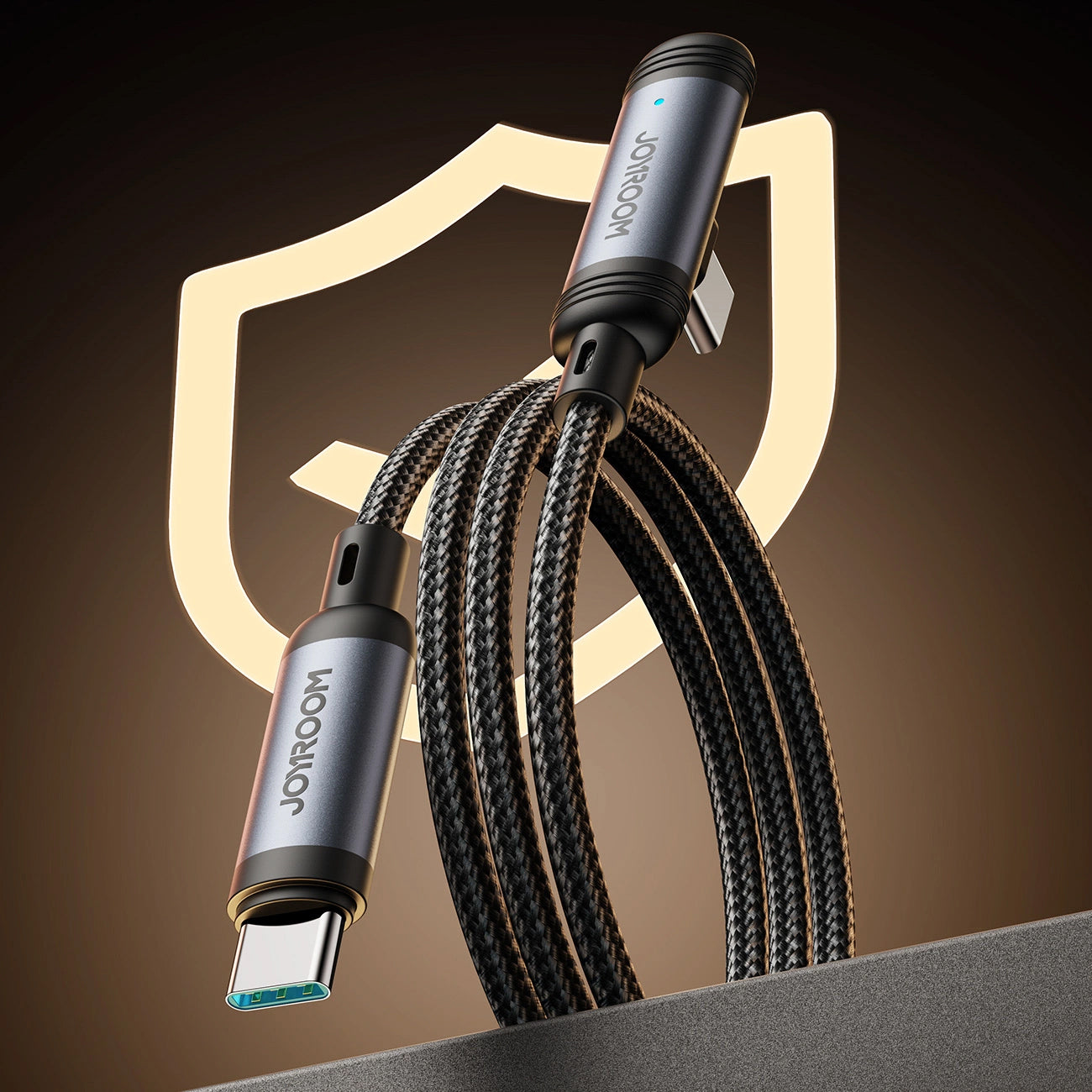 USB-C Data- en Oplaadkabel - USB-C Joyroom S-A56 EnjoyX Angled, 60W, 1.2m, Zwart
