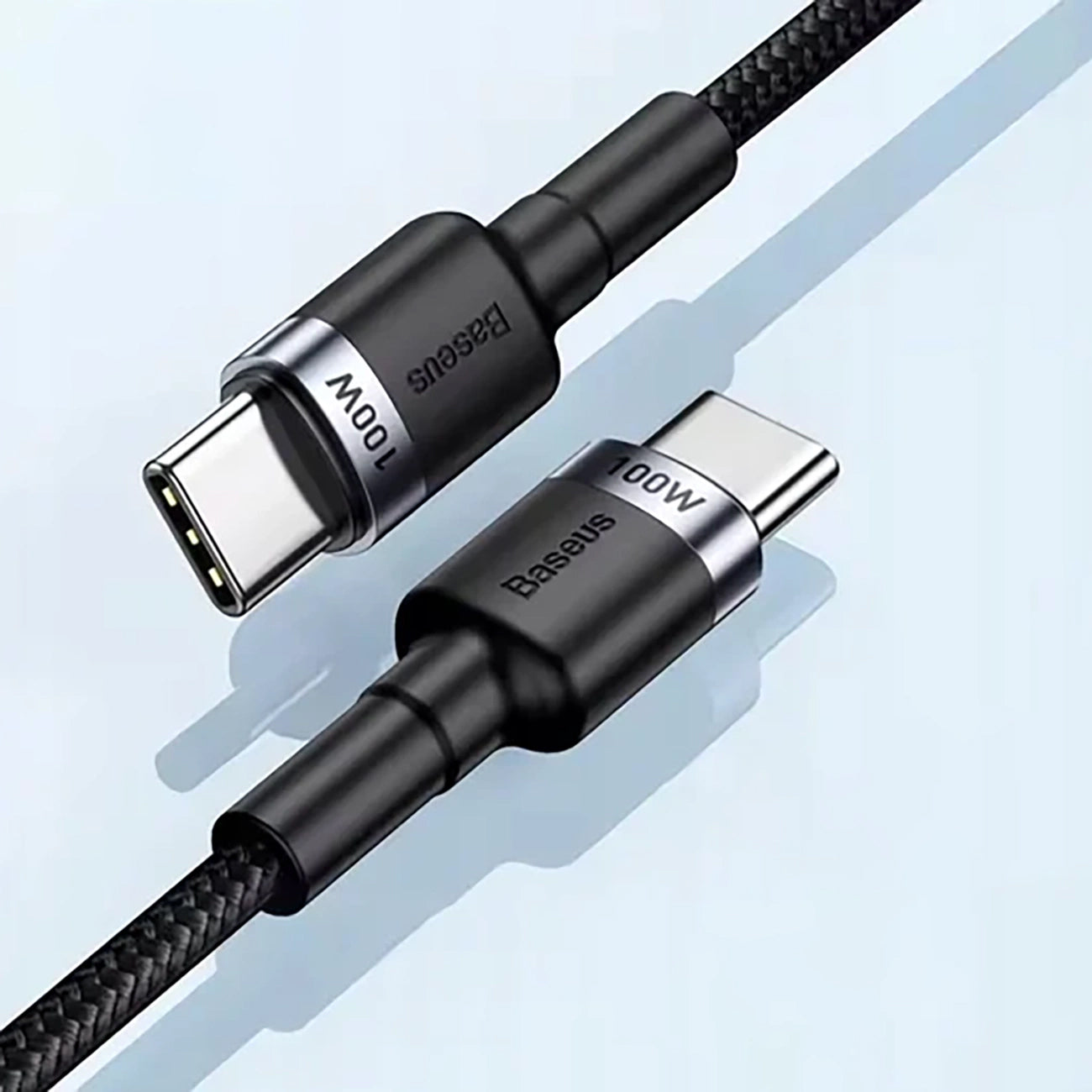 USB-C Data en Oplaadkabel - USB-C Baseus Cafule, 100W, 2m, Grijs CATKLF-BLG1