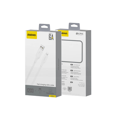 Data- en Oplaadkabel USB-A - Lightning Dudao L2sL, 30W, 1.2m, Wit